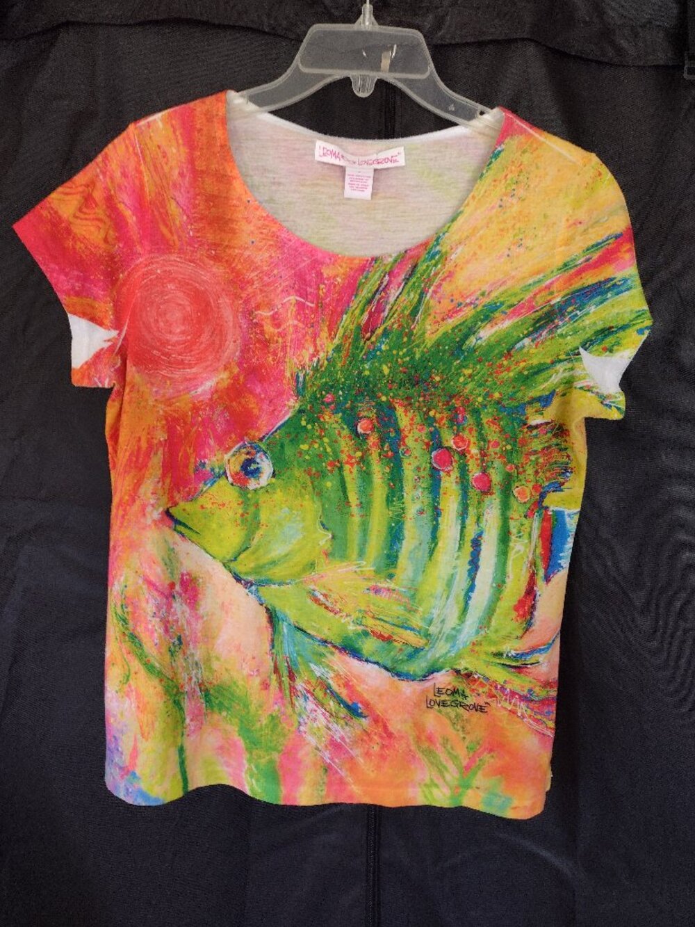 Leoma Lovegrove Women’s Short Sleeve Tee - Multi Green Fish Print